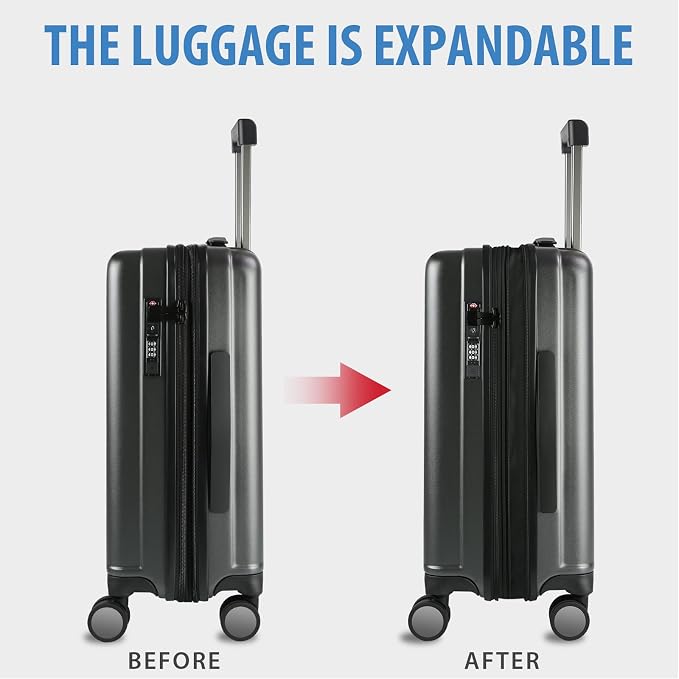 KROSER Hardside Expandable Carry On Luggage - Image 5