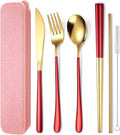 AARAINBOW 6 Pieces 18/8 Stainless Steel Flatware Set Portable Reusable Cutlery by AARAINBOW