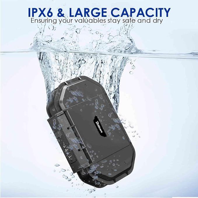Waterproof Lock Box, Portable 4-Digit Combination Safe Boxes - Image 3