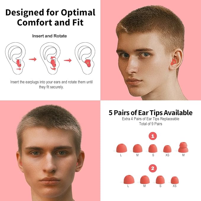 Ear Plugs for Sleeping Reusable Earplugs for Concerts Noise Cancelling Soft - Image 2
