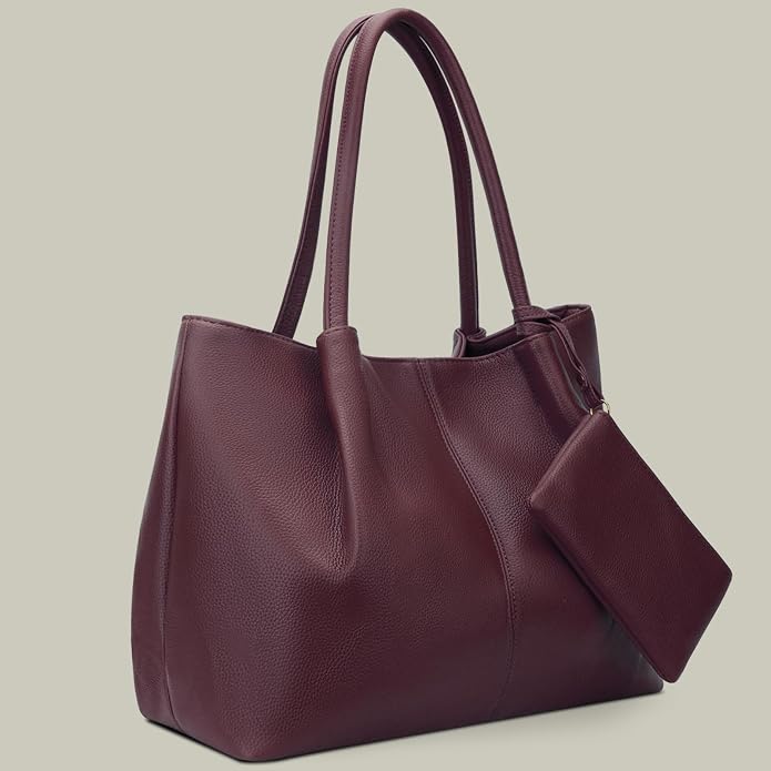 KKXIU Tote Bag for Women Vegan Leather Shoulder Purse Large Capacity Travel Bag - Image 2