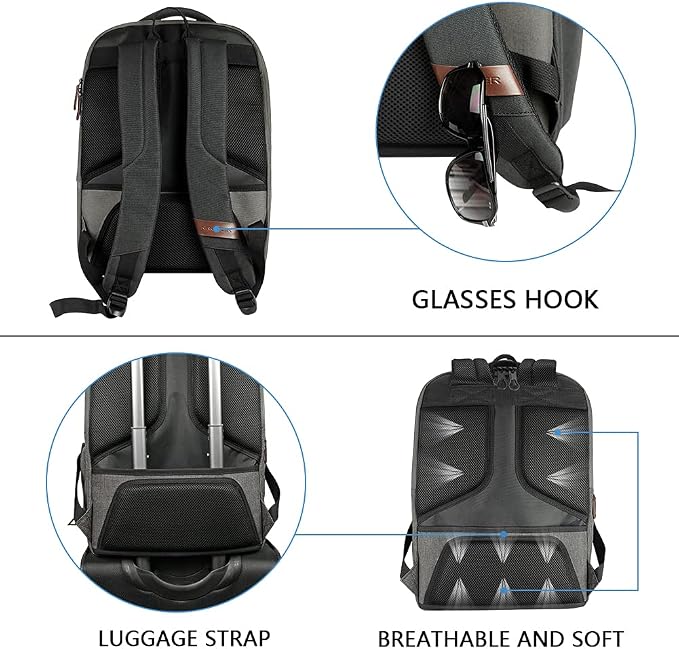 KROSER Laptop Backpack Large Computer Backpack Fits up to 17.3 Inch Laptop - Image 6