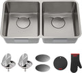 KRAUS Dex 33-Inch Undermount 50/50 Double Bowl TRU16 Gauge Stainless Steel by KRAUS