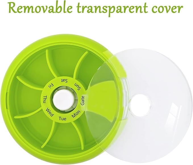 INVODA Weekly Pill Organizer 7 Compartment Rotating Pill Box - Image 3