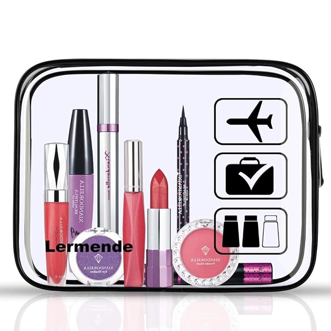 Lermende 2pcs Clear Toiletry Bag TSA Approved Travel Bag, Carry On - Image 5