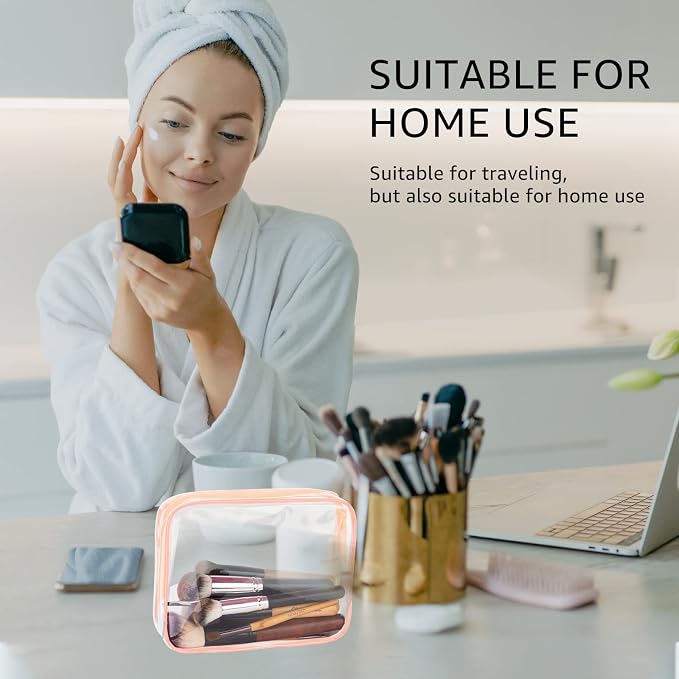 4Pcs Crystal Clear PVC Travel Toiletry Bag Kit - Image 2