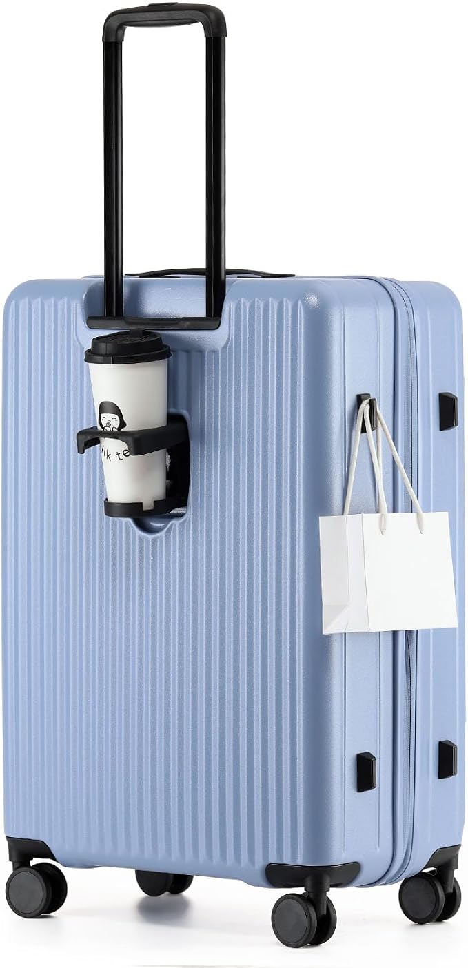 26 Inch Top Opening Checked Travel Luggage Expandable - Image 9