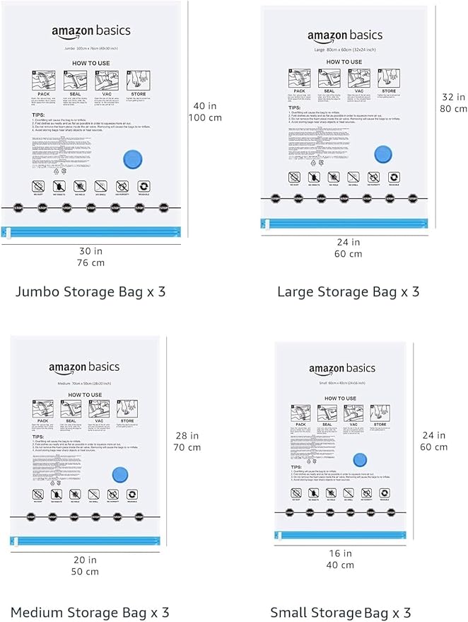 Amazon Basics Vacuum Compression Space Saving Storage Bags - Image 7