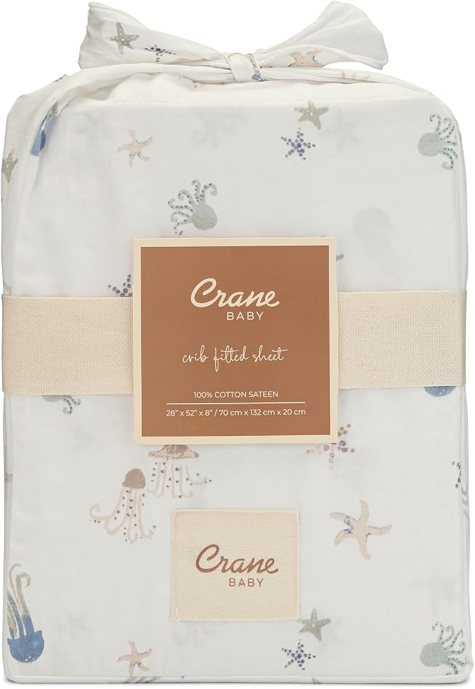 Crane Baby 100% Cotton Animal Nursery Sheet - Image 8