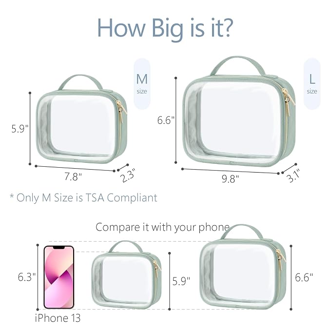 PACKISM TSA Approved Toiletry Bag, 2 Pack Clear Makeup Bags - Image 5