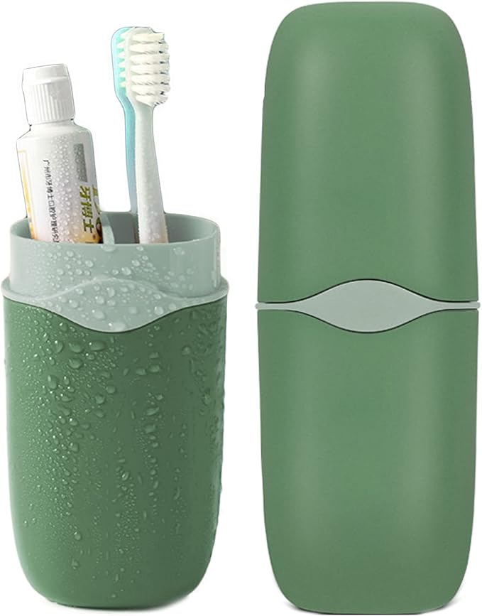 Detachable Travel Toothbrush Holder, Portable Toothbrush Case 3 in 1 Toothpaste by CMREAEC