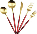 Gugrida 5-Piece 18/10 Stainless Steel Matte Gold Silverware Set, Kitchen by Gugrida
