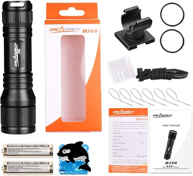 ORCATORCH D560 Mini Scuba Dive Light Headlamp 650 Lumen Mask Diving Flashlight - Image 8