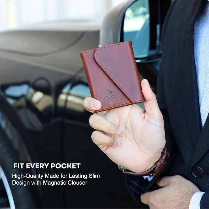 Leather RFID Wallet for Men, Slim Leather Mens Wallet, Handcraft Men's Wallets - Image 4