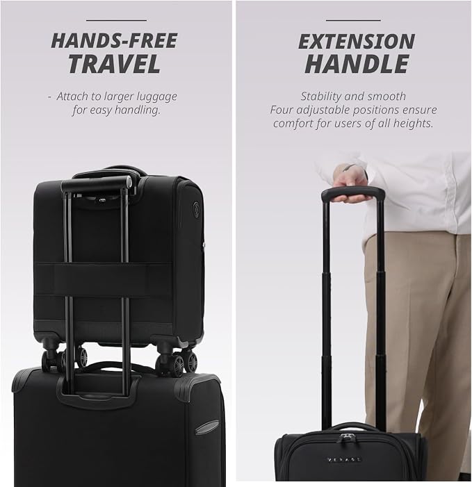 Verage Under Seat Luggage with Wheels, Softside Small Suitcase Spinner Carry On - Image 5