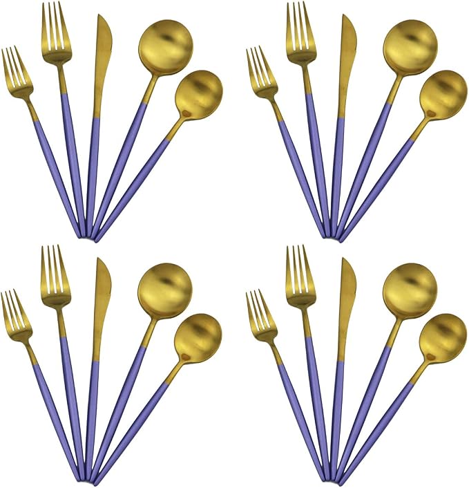 Gugrida 20-Piece 18/10 Stainless Steel Flatware Silverware, Luxury Dinnerware by Gugrida