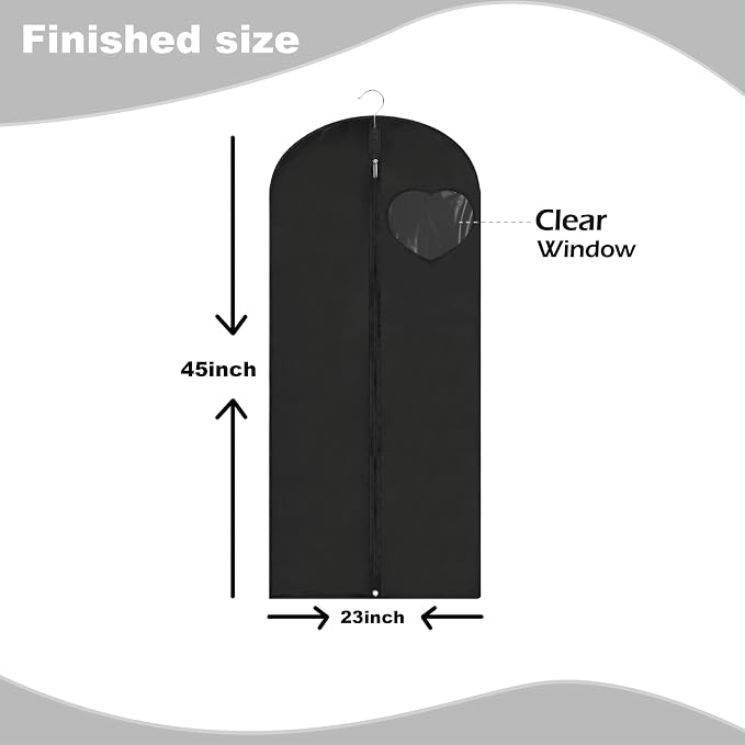 Dress Bags for Gowns Long, Suit Bag Cover for Storage and Travel, - Image 2
