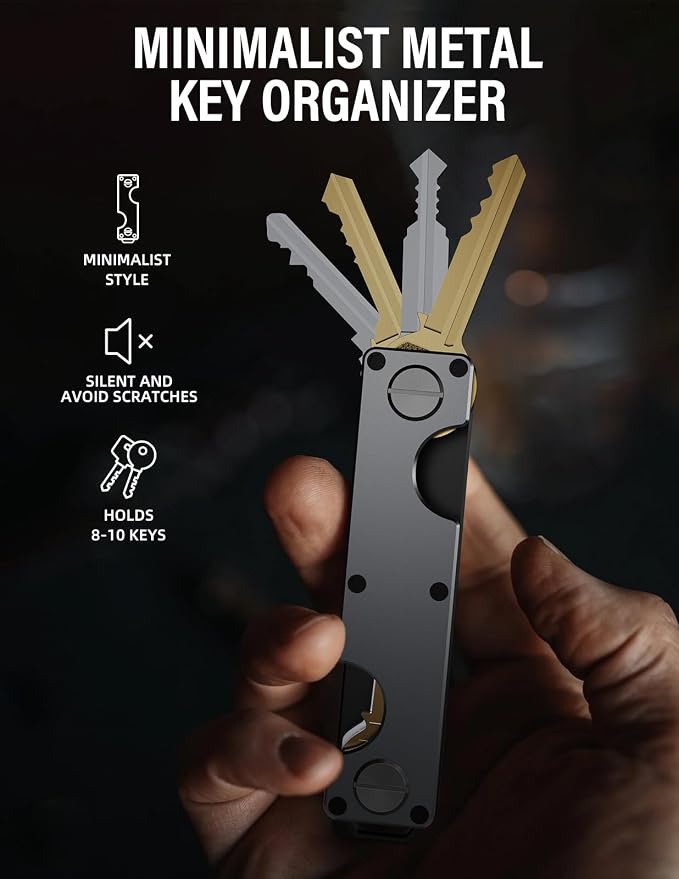 Key Organizer Key Holder Compact Key Case Minimalist Metal Key Chain Key Holder - Image 3