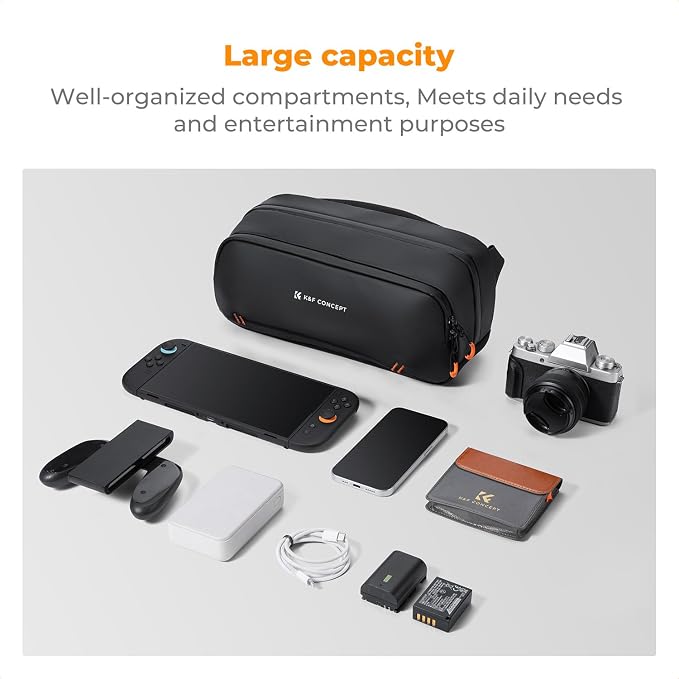 K&F CONCEPT Storage Sling Bag, Vlog Photography Camera HandBag, Portable - Image 2