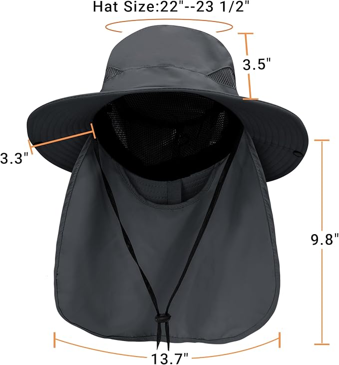 PFFY Sun Bucket Hats for Men Women 3” Wide Brim UPF 50+ Fishing & Beach Hat - Image 7