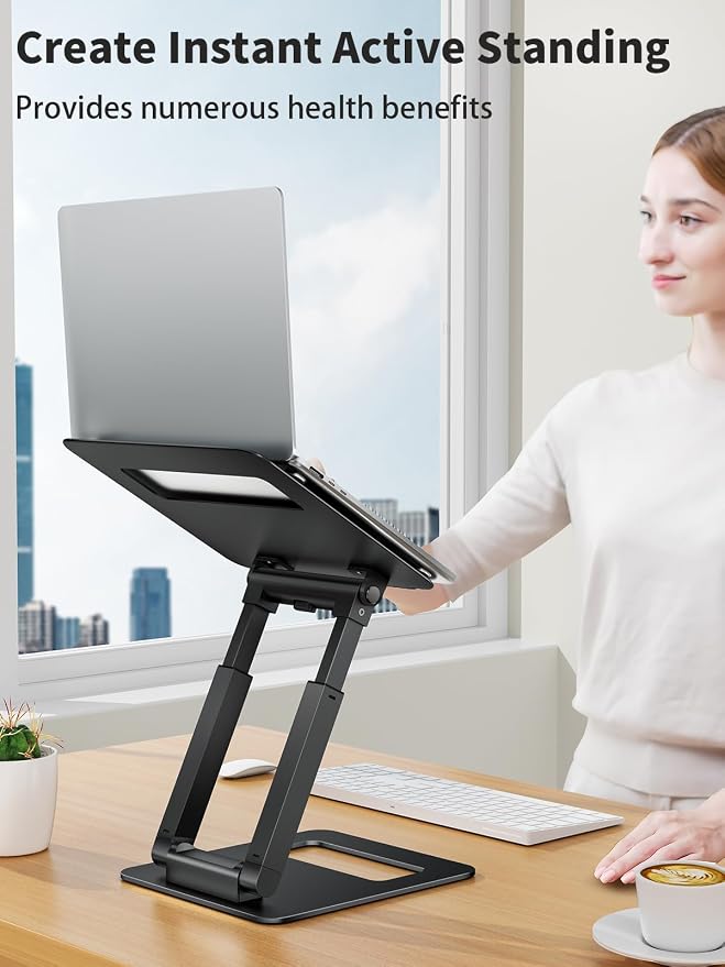 tounee Laptop Stand for Desk Adjustable Height, Telescopic Computer Stand - Image 7