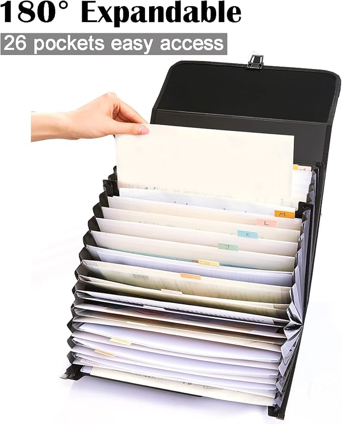 2 Pack 25 Pockets Letter Size/A4 Accordion File Organizer - Image 2