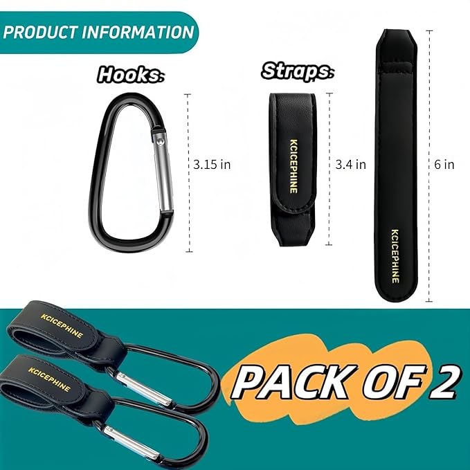 2 Pack Stroller Hooks, Stroller Straps - Image 6