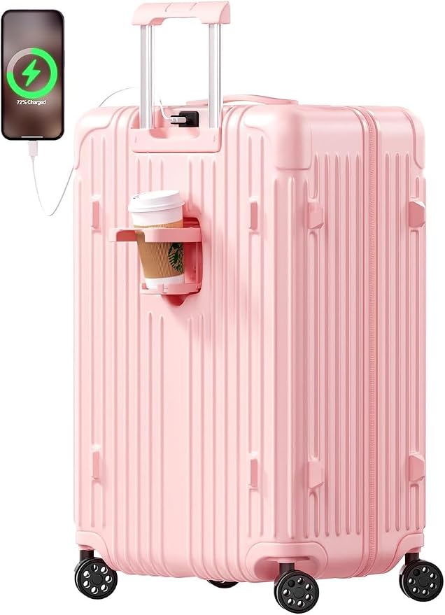 Krute 28 inch Luggage with Spinner Wheels Checked Suitcases with USB Port and by Krute