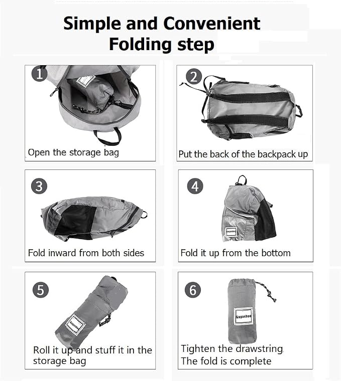 Small Foldable Hiking Daypack Packble Skin Casual Backpack Camping Cycling - Image 6