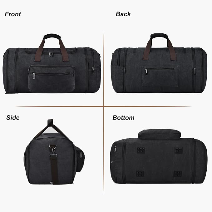 Felipe Varela 60L Duffle Bag for Men, Large Canvas Expandable Duffle Bag for - Image 3