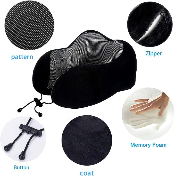 Travel Pillow, Best Memory Foam Neck Pillow Head Support Soft Pillow - Image 5