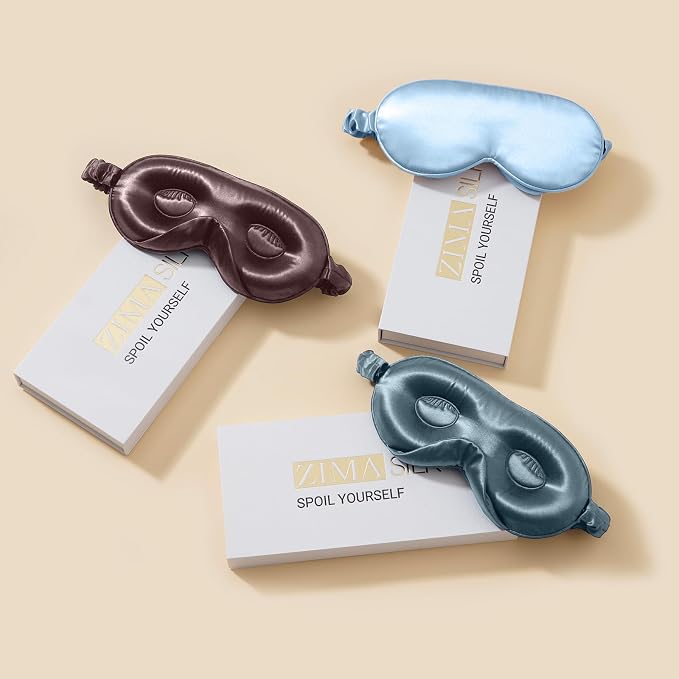 ZIMASILK Adjustable 22 Momme 100% Mulberry Silk Sleep Mask, Upgraded 3D - Image 7