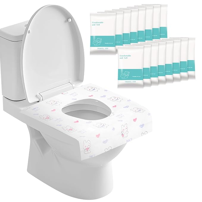 50 Packs Toddler Toilet Seat Covers Disposable, Disposable Toilet Seat Covers by Krijuess