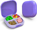 Daily Pill Organizer 4 Compartments, Small Pill Box Portable Travel Pill Case by TecQach