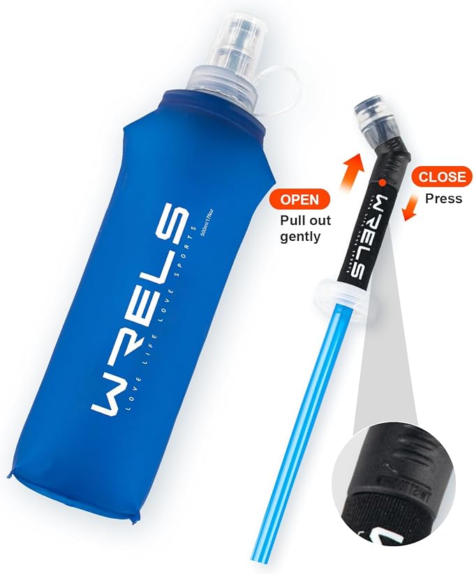 Folding Soft Flask Portable Collapsible Running Lightweight Water Bottle - Image 3