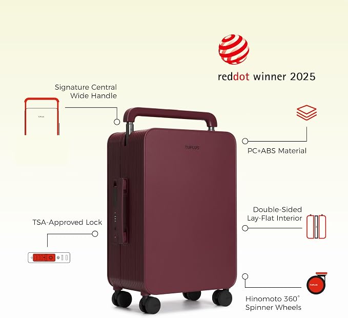 TUPLUS 20” Carry-On Hardside Luggage Lightweight ABS Travel Suitcase - Image 2