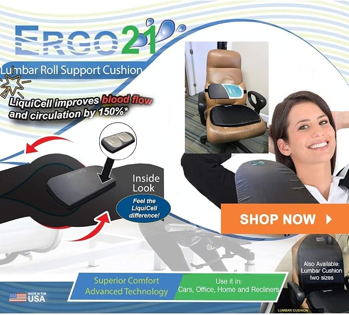 Neck & Back Support Lumbar Roll Made of Liquid Filled Membranes | Chair Back - Image 3
