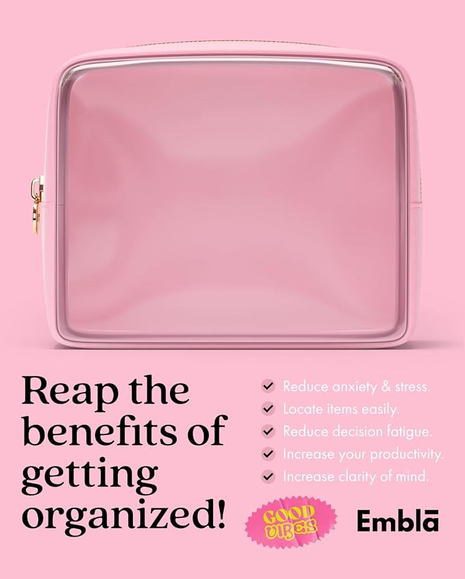 Clear Makeup Bag Zipper Pouch, Transparent Cosmetic Case Organizer, TSA - Image 6