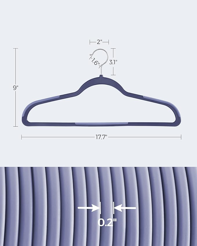 SONGMICS Clothes Hangers, Space-Saving, Dark Blue Ash and Light Blue Ash - Image 6