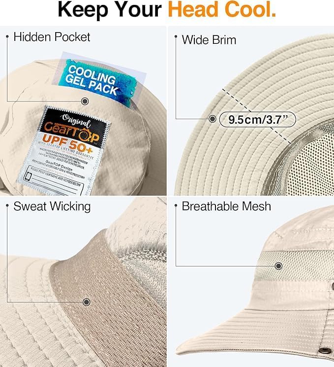 GearTOP Safari Sun Hat for Men and Sun Hats for Women UV Protection UPF 50+ - Image 3