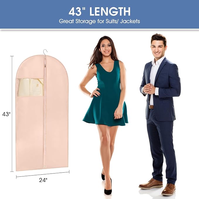 43" Suit Bags for Closet Storage and Travel, Women’s Suit Cover Bags - Image 6