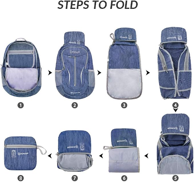 ZOMAKE 25L Ultra Lightweight Packable Backpack, Foldable Hiking Backpacks Water - Image 6
