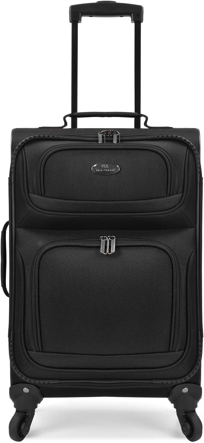 U.S. Traveler Lightweight Rolling 20" Carry On Luggage Softside Suitcase - Image 2