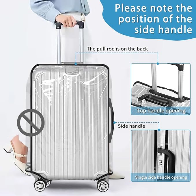 Yotako Clear PVC Suitcase Cover Protectors 20 Inch Luggage Cover - Image 2
