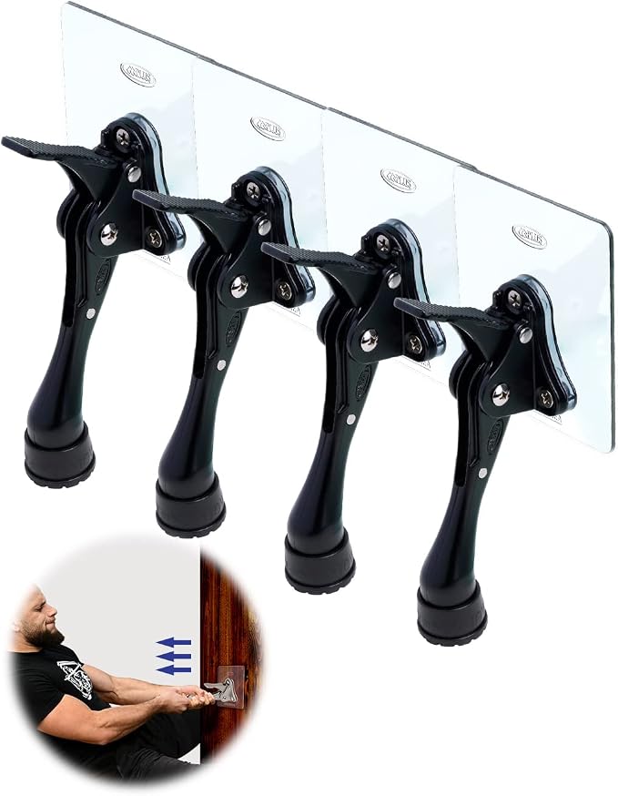 Door Stopper with Adhesive Bracket Stickers, No Drilling or Tools Needed by HASHI