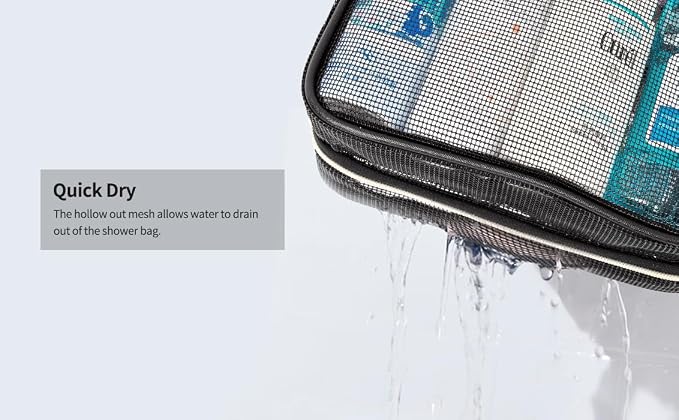 CUBETASTIC Mesh Shower Bag, Hanging Travel Toiletry Bag - Image 8