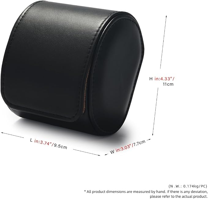 Oirlv Premium Leather Watch Roll Travel Case Single Watch Box - Image 8