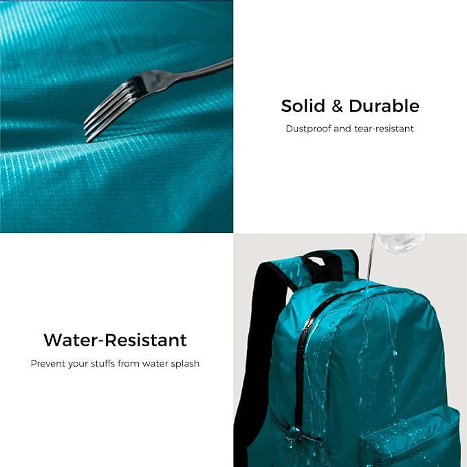 pack all 20L Lightweight Packable Backpack, Water Resistant Foldable Backpack - Image 2