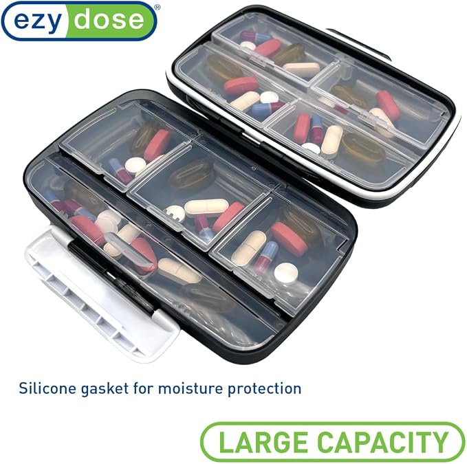 EZY DOSE Moisture-Proof Pill Case, Medicine Planner, Vitamin Organizer Box - Image 2