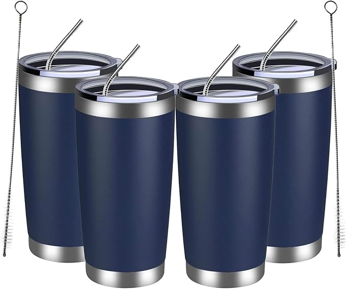 MEWAY 20oz Tumbler 4 Pack Double Wall Vacuum Insulated Travel Mug Bulk by MEWAY